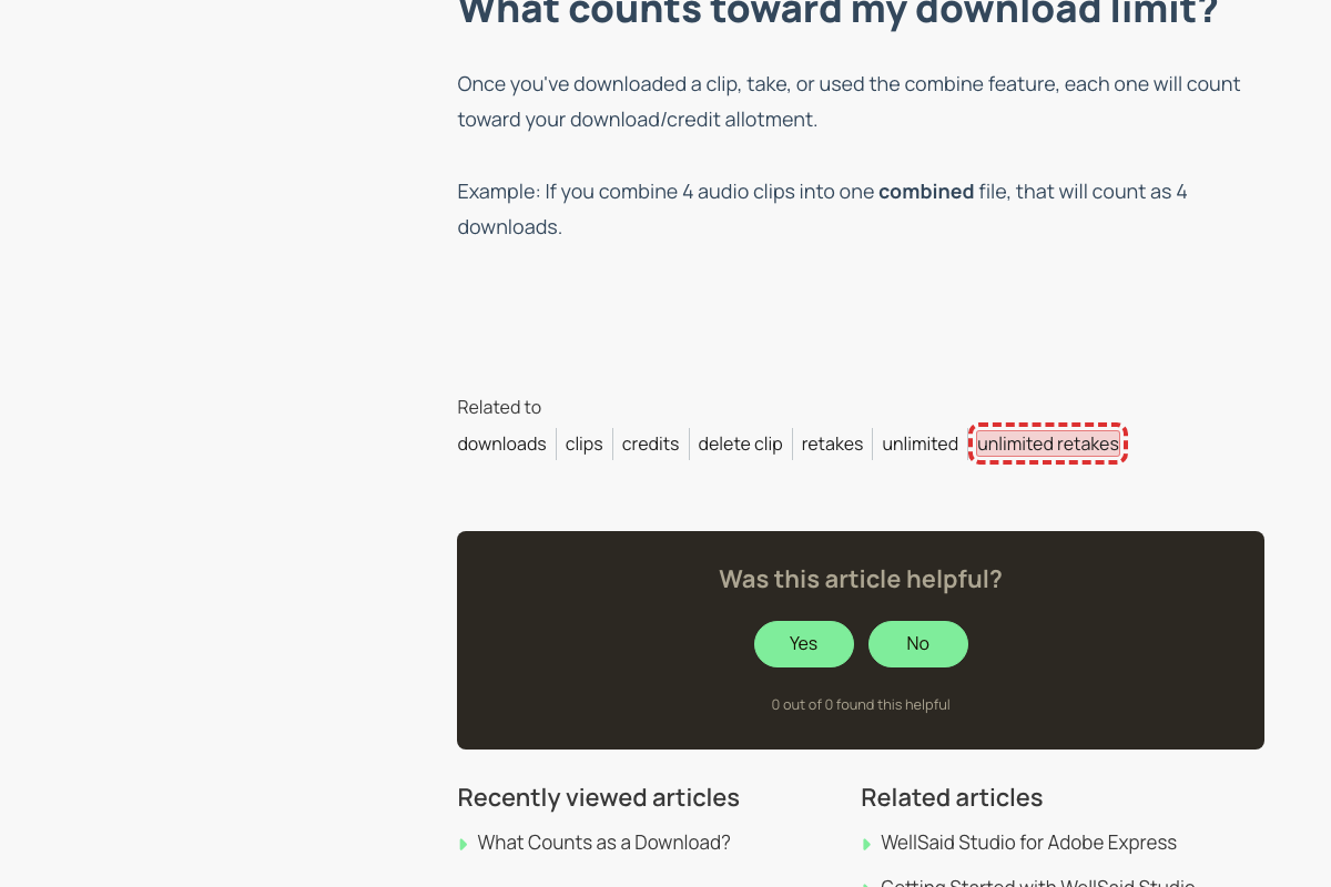 help.wellsaid.io/…/39268444196755-How-Do-Unlimited-Retakes-Work